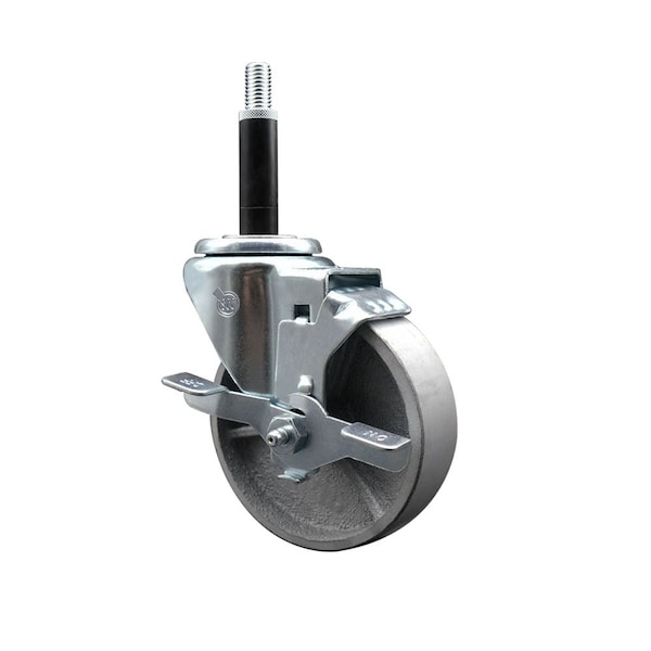 4'' Semi Steel Swivel 3/4'' Expanding Stem Caster with Brake